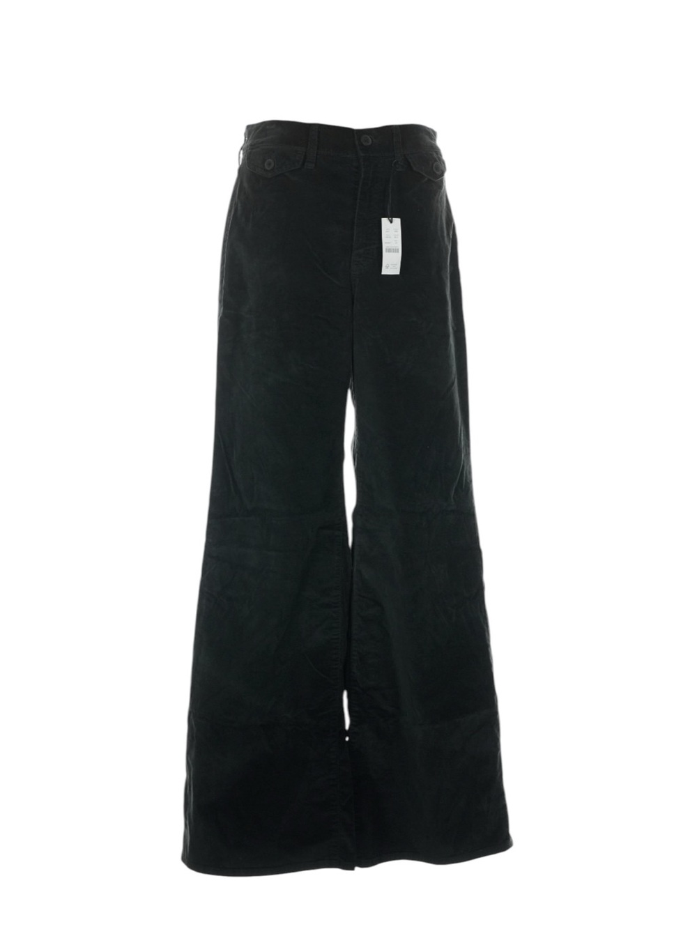 J. Crew Wide Leg Trouser in Washed Velvet Sized 27 Black High Rise Holiday NWT
